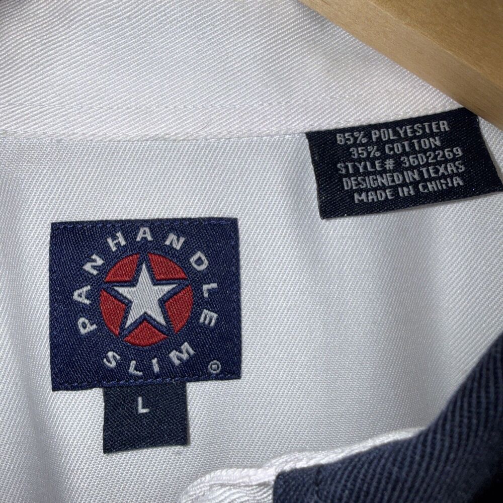 Panhandle Slim American Flag Shirt Embroidered Stars Patriotic USA Men L Heavy - Picture 5 of 8